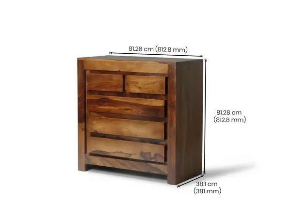 Belle Solid Wood Chest of Drawer with 5 Drawers